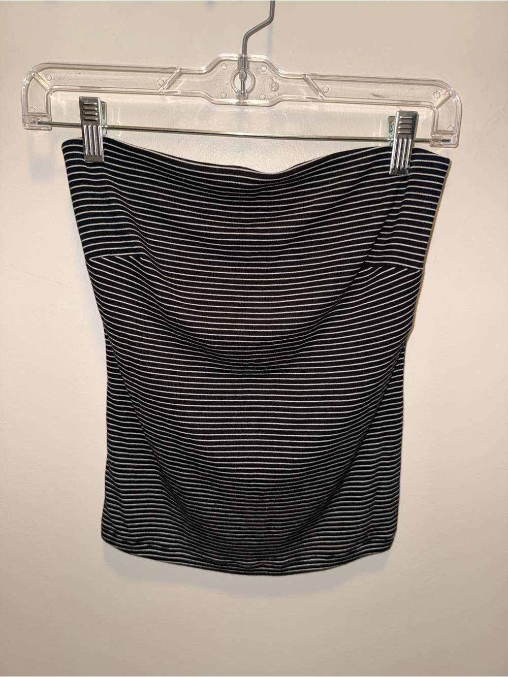 Universal Standard Black and White Striped Strapless Tube Top